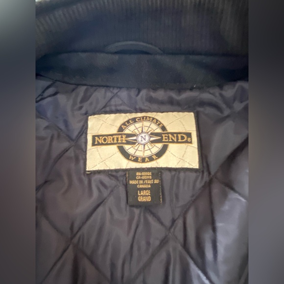 North N End leather and Wool Mens L Jacket in black - Picture 4 of 16